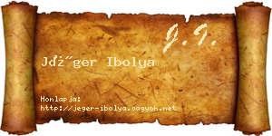 Jéger Ibolya névjegykártya