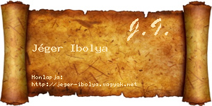 Jéger Ibolya névjegykártya